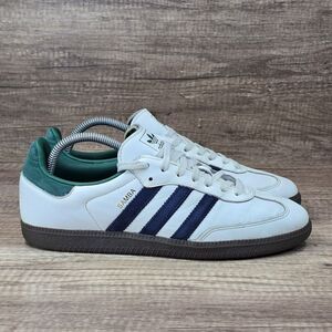 Adidas Samba OG Men's Size 9 White Navy Collegiate Green Athletic Shoes IH4882